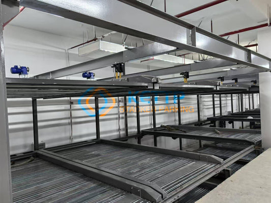 PSH 2+1 Pit puzzle parking system project under construction.