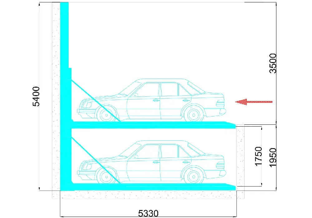 2CP 2-Level Cantilever Pit Parking lift - QINGDAO KETTP CO., LTD.