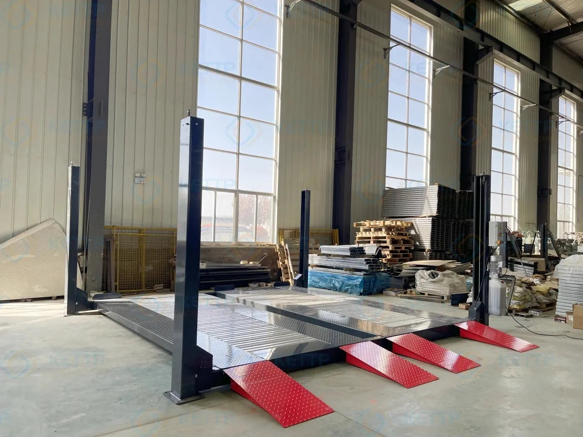 2 levels 4 post double wide car lift (2FD) - QINGDAO KETTP CO., LTD.