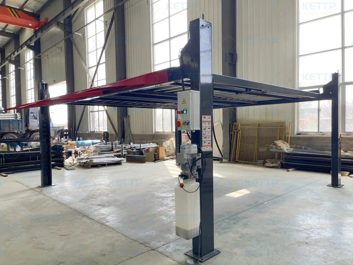 2 levels 4 post double wide car lift (2FD) - QINGDAO KETTP CO., LTD.