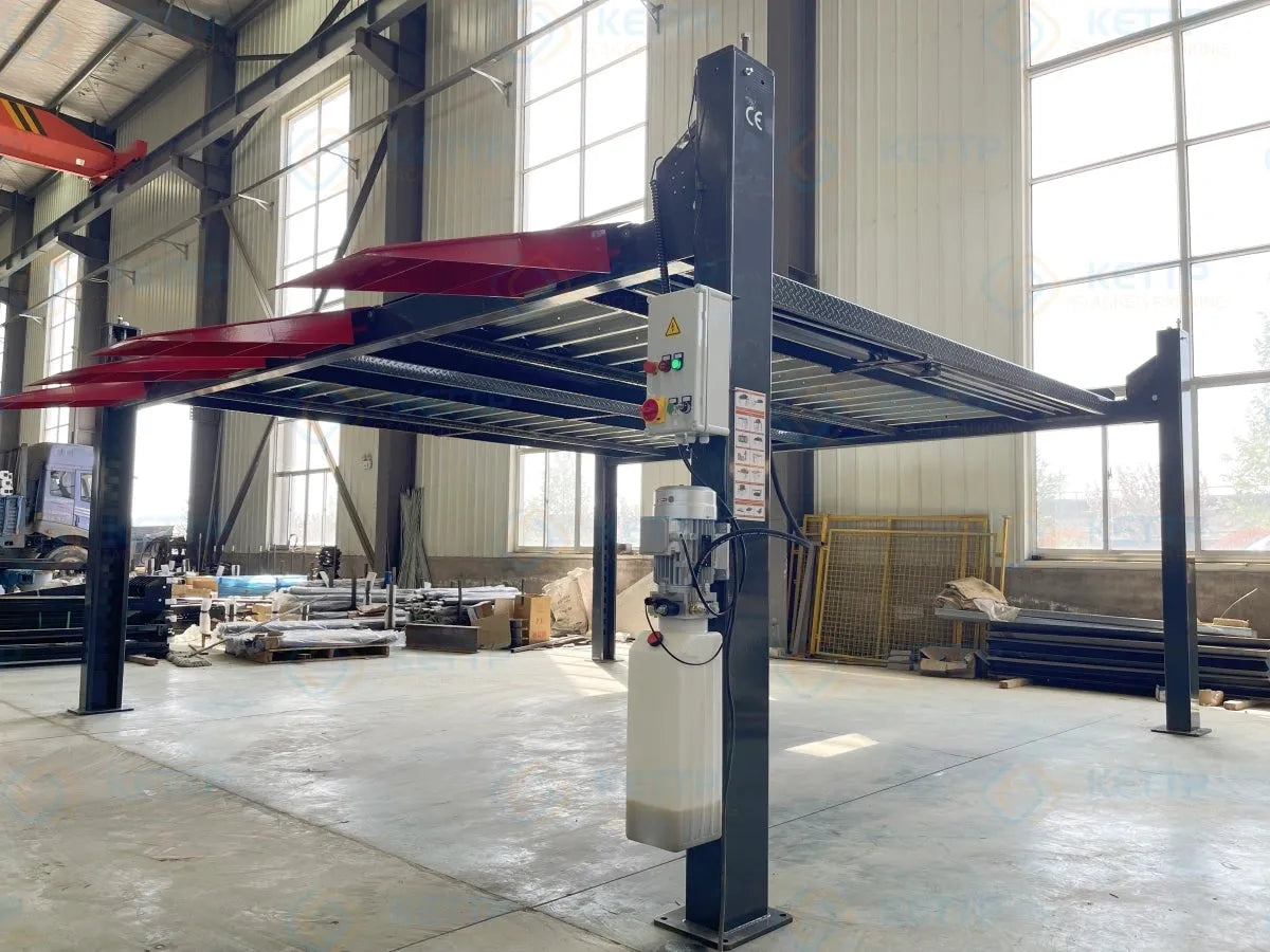 2 levels 4 post double wide car lift (2FD) - QINGDAO KETTP CO., LTD.