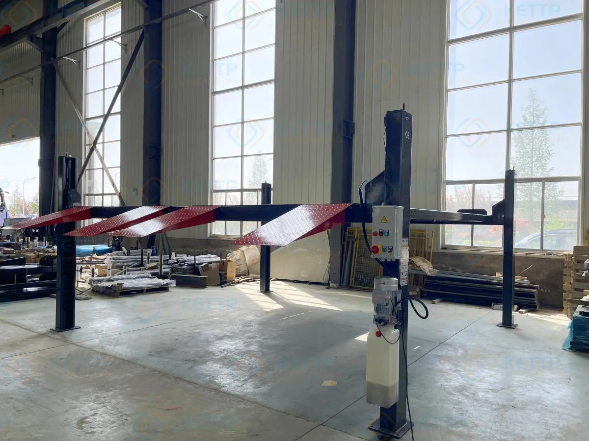 2 levels 4 post double wide car lift (2FD) - QINGDAO KETTP CO., LTD.
