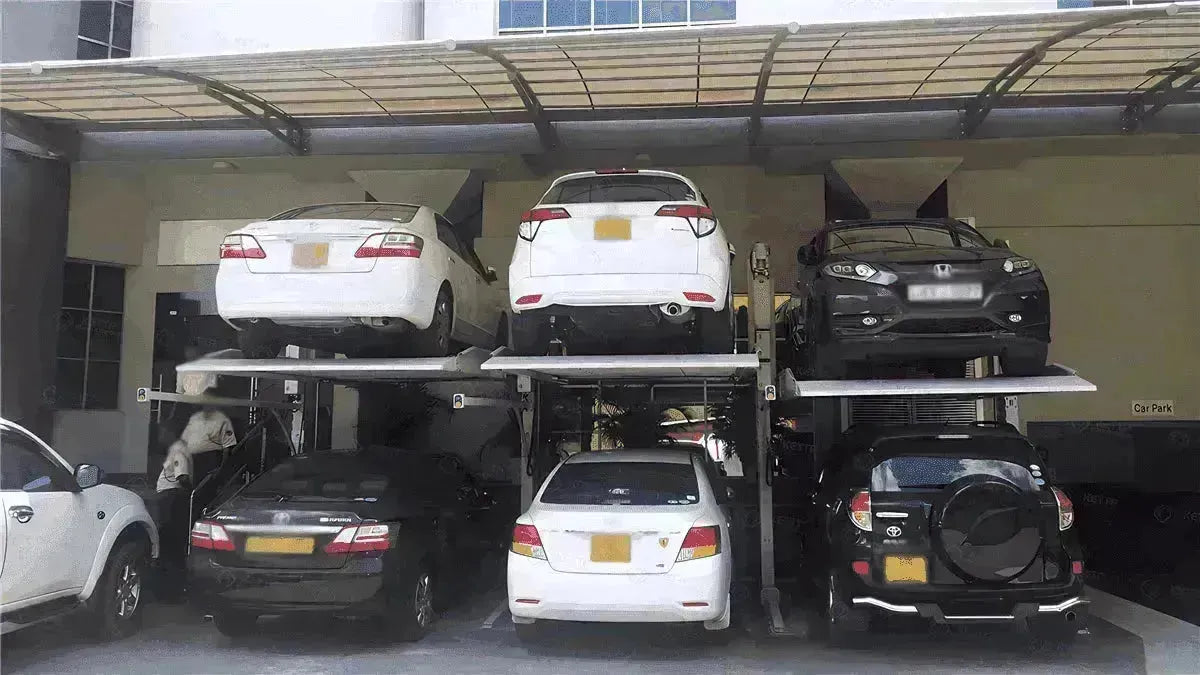 2 levels 2 post SINGLE cylinder parking lift (2T) - QINGDAO KETTP CO., LTD.