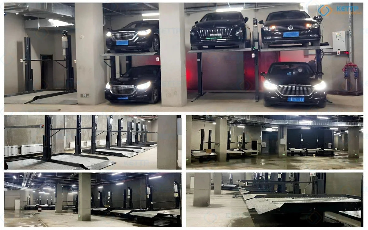 2 levels 2 post parking lift - Double cylinder (2TD)