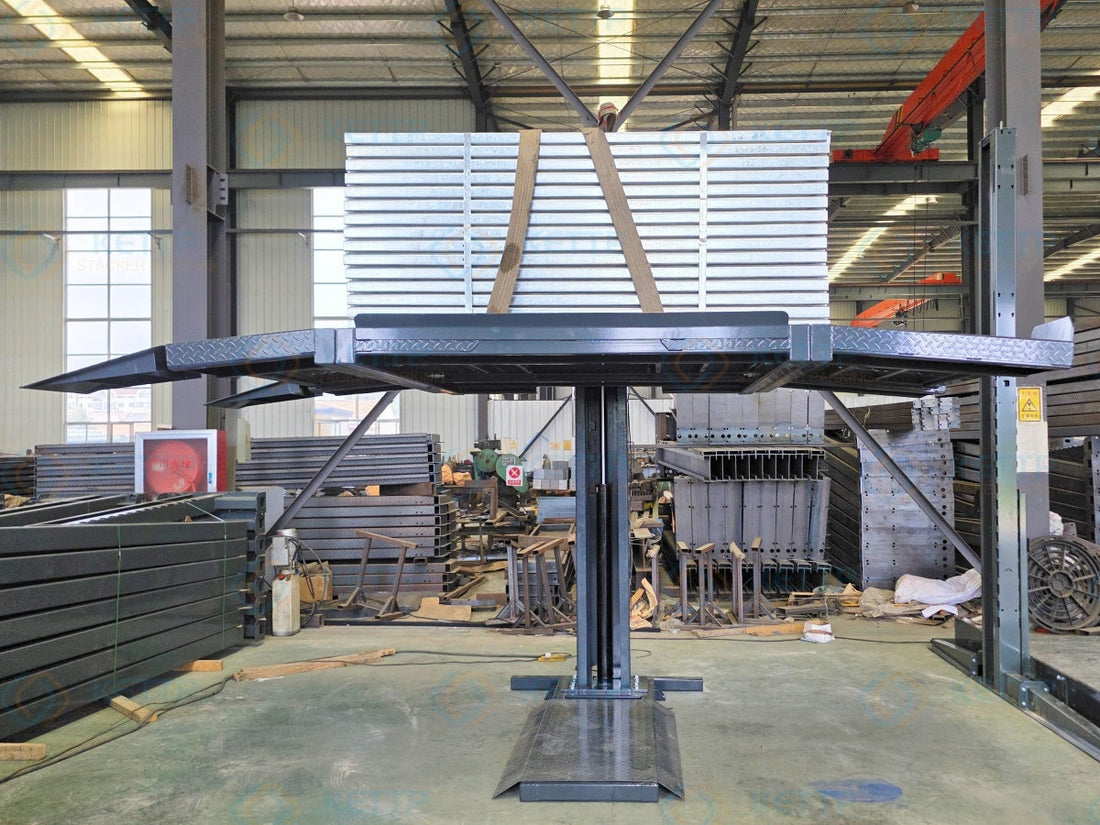 2O single post parking lift installation and test by KETTP