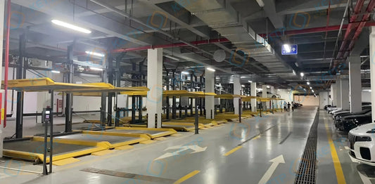 2P Rear cantilever design puzzle parking system new project finished for apartment basement parking