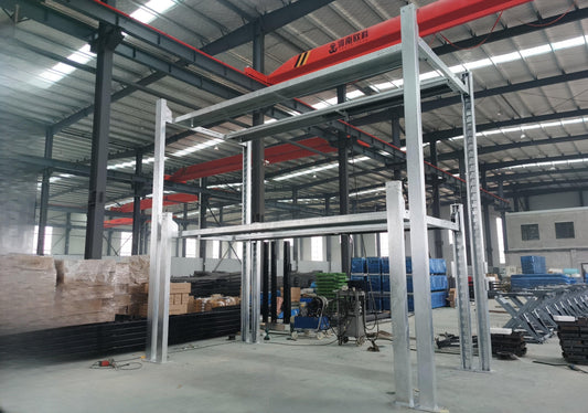 3E hot dip galvanized triple car stacker installation and test before delivery - QINGDAO KETTP CO., LTD.