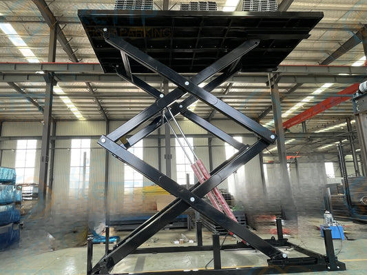 SF Scissor lift elevator load test before shipment