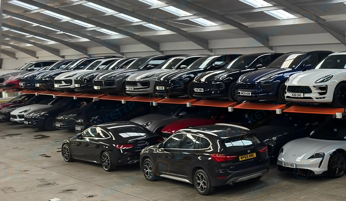 2 levels 2 post SINGLE cylinder parking lift  (2T) - QINGDAO KETTP CO., LTD.