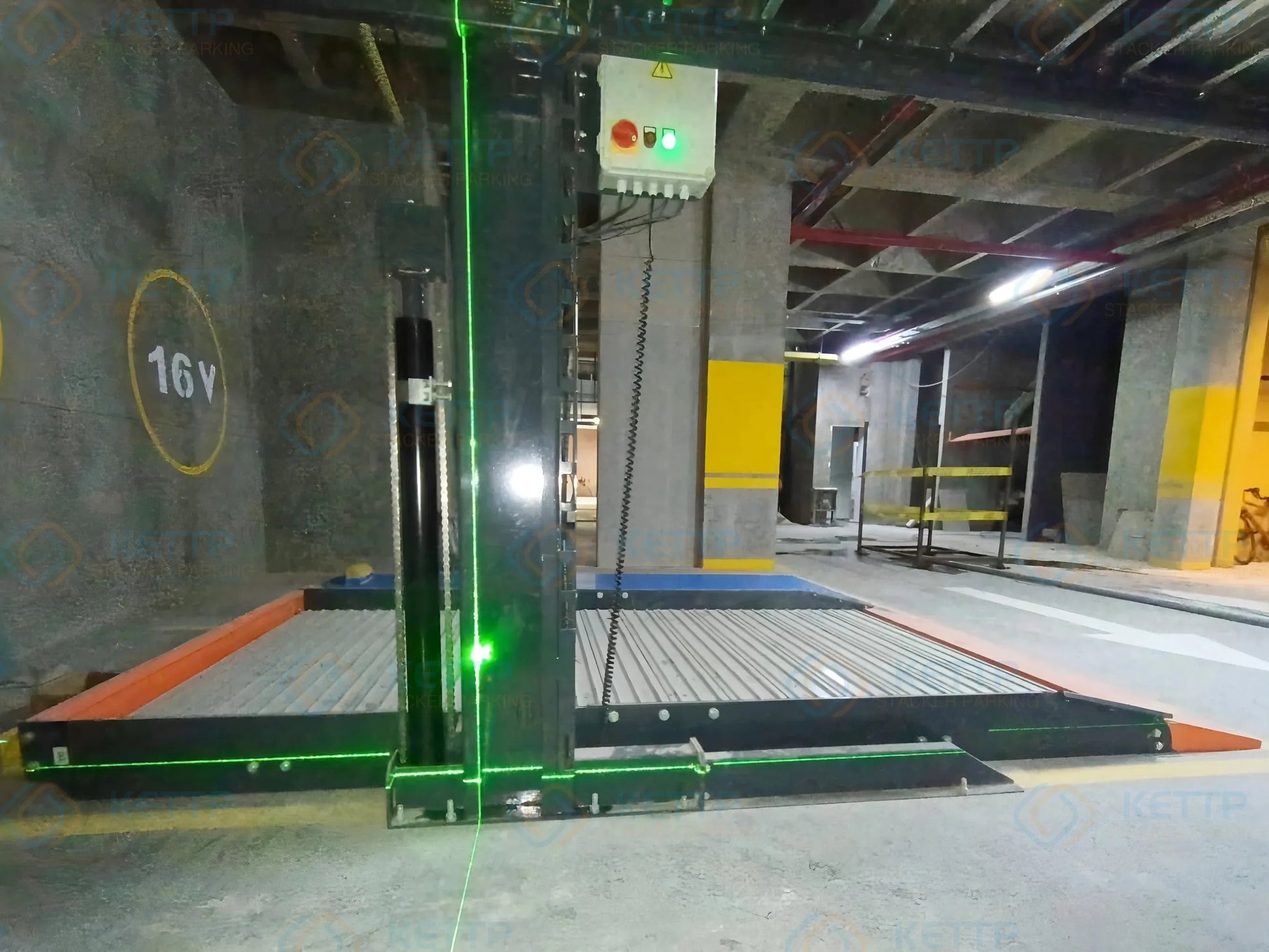 2 levels 2 post SINGLE cylinder parking lift  (2T) - QINGDAO KETTP CO., LTD.