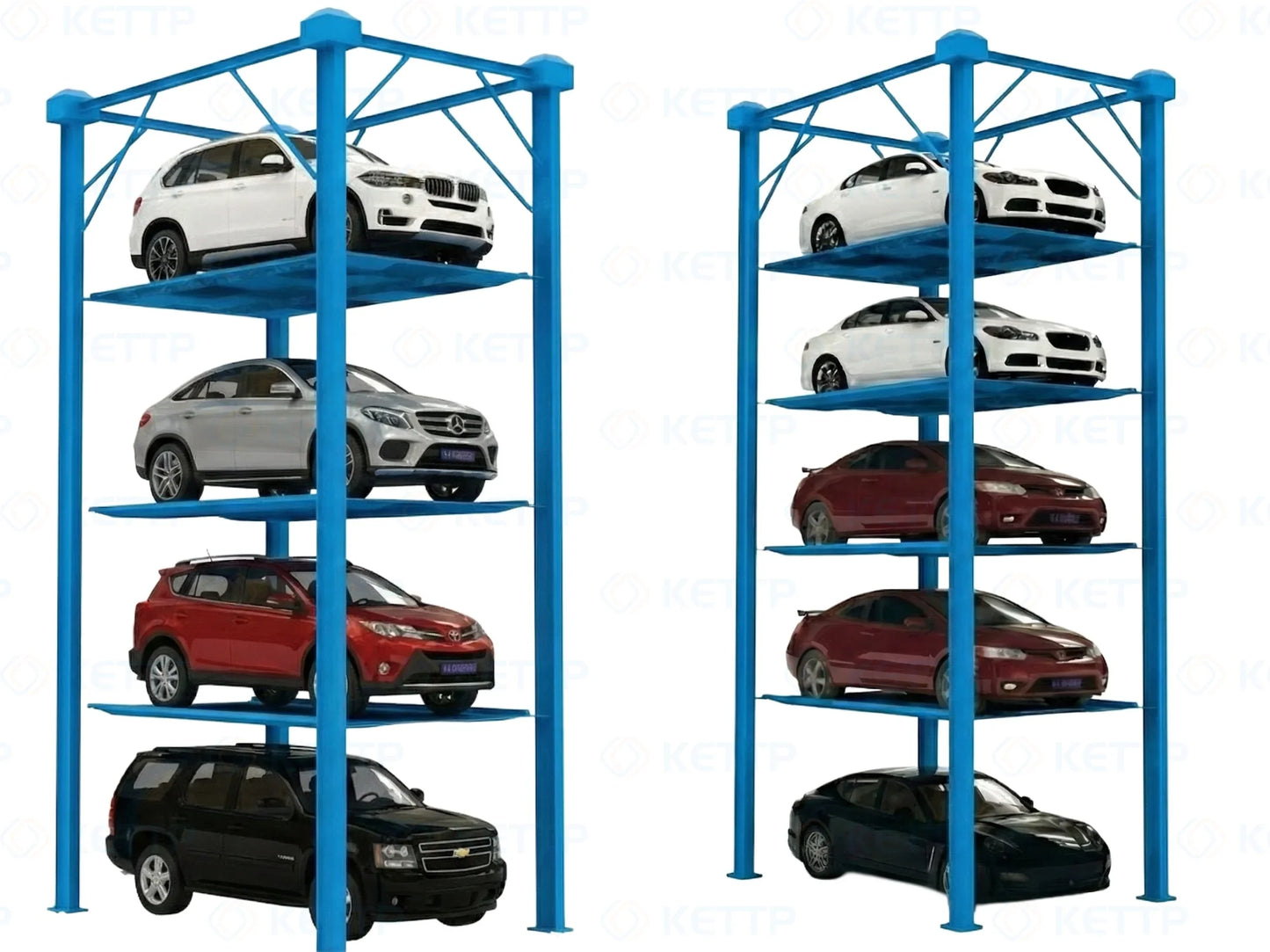 3/4/5 Levels Car Stacker Parking Lift (3C/4P/5P) - QINGDAO KETTP CO., LTD.