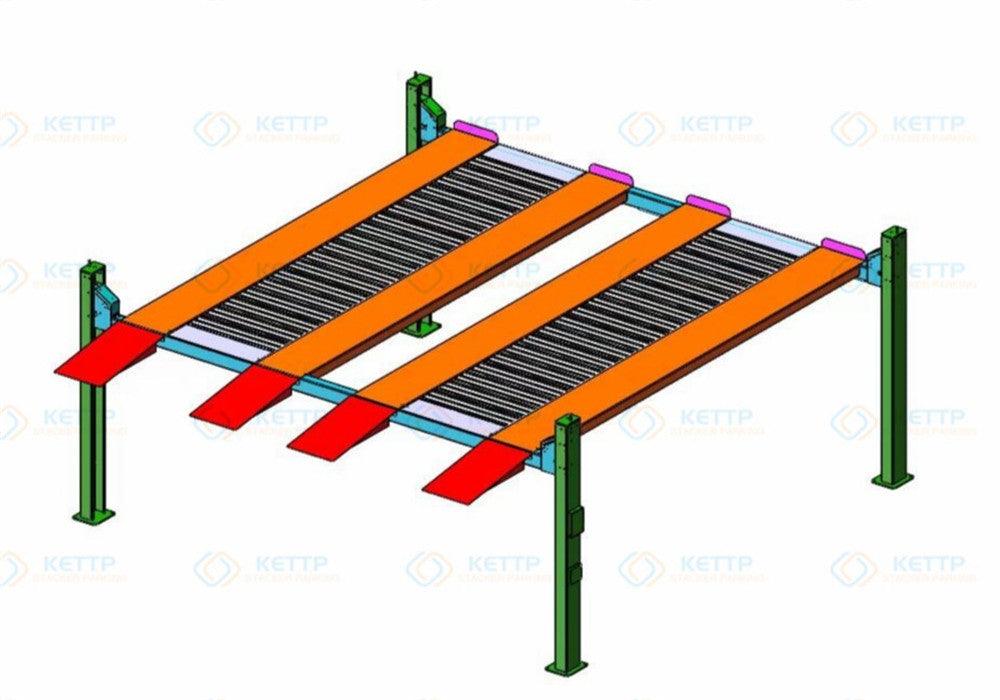 2 levels 4 post DUAL parking lift (2FD) - QINGDAO KETTP CO., LTD.