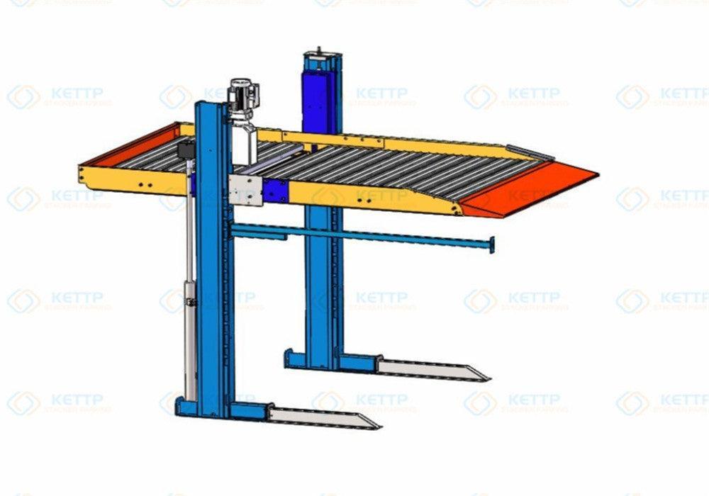 2 levels 2 post SINGLE cylinder parking lift (2T) - QINGDAO KETTP CO., LTD.