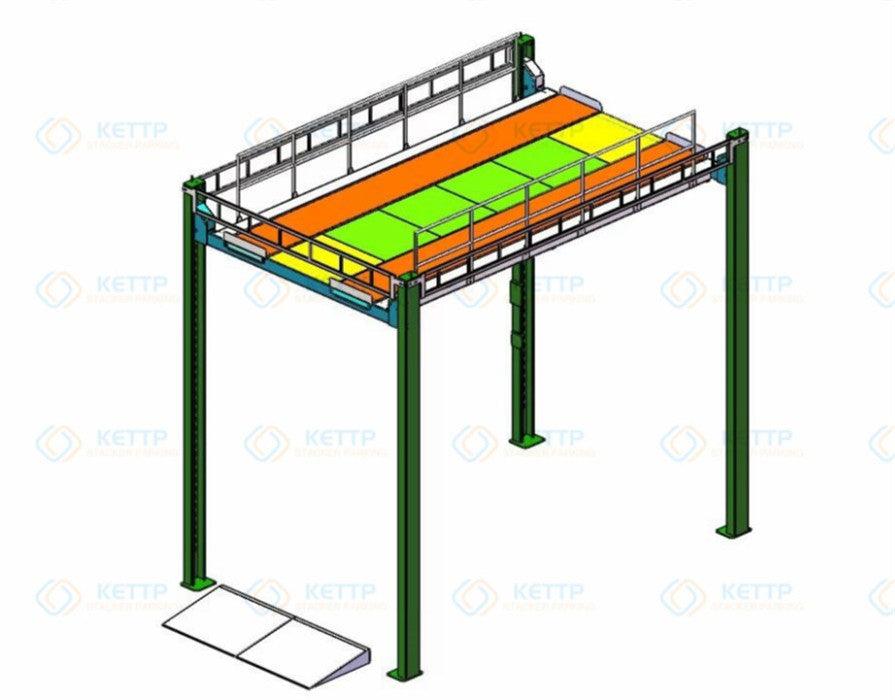 2 levels 4 post HIGH parking lift (2FH) - QINGDAO KETTP CO., LTD.