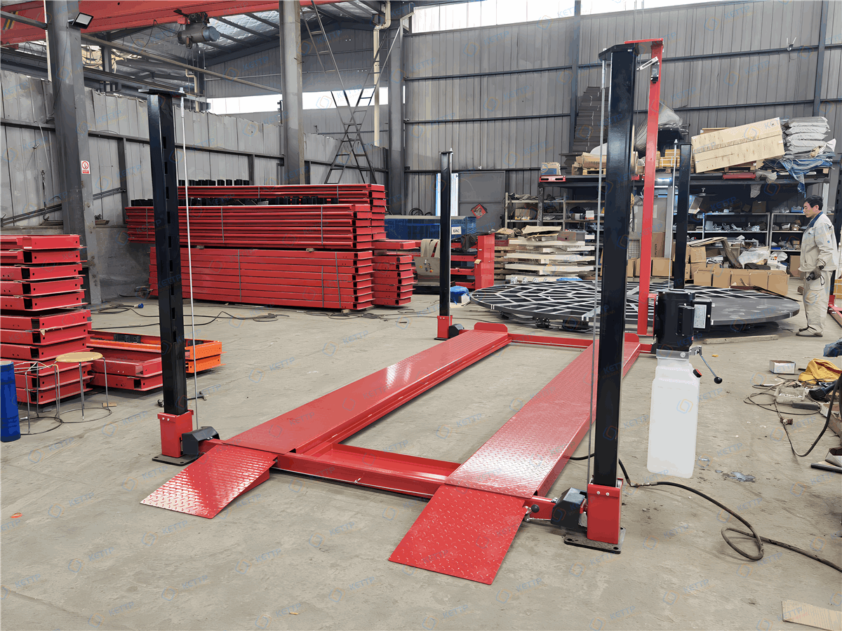 2 levels 4 post TUBE design parking lift (2FT) - QINGDAO KETTP CO., LTD.